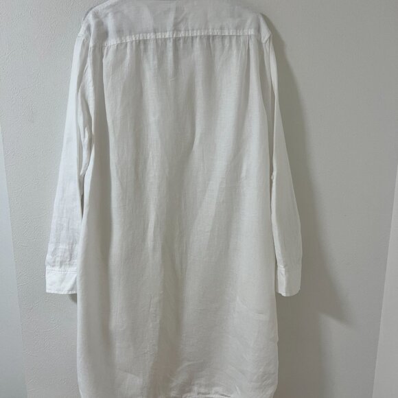 Quince 100% European Linen Shirt Dress - White - Medium - Picture 8 of 10